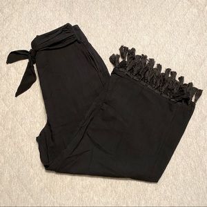 L&B Wide Leg Fringe Dress Pants